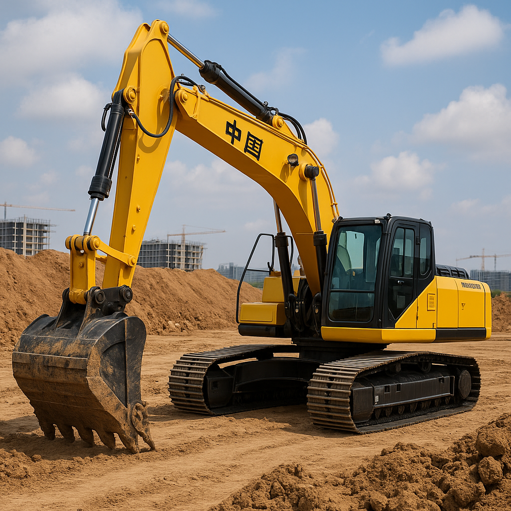 Excavator modern produs in China pe santier