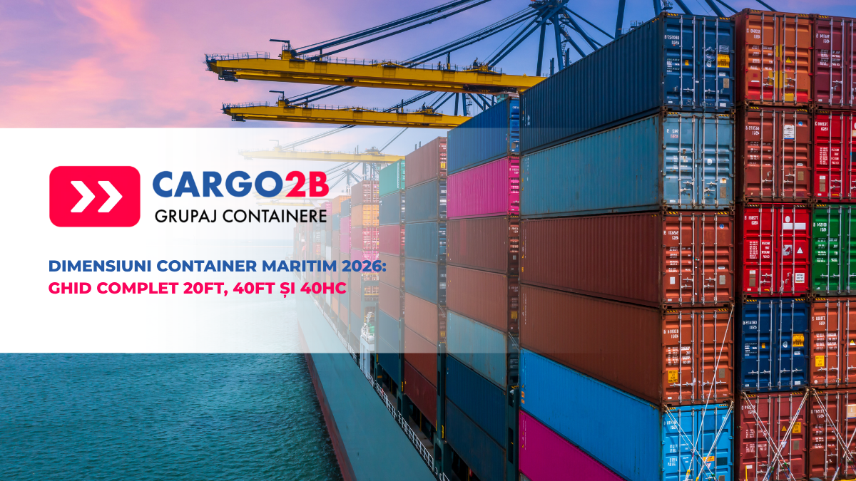 Dimensiuni Container Maritim 2026 - Ghid Complet 20ft, 40ft, 40HC pentru Import din China cu Cargo2B