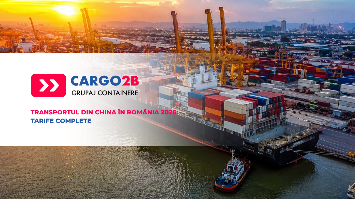 Cost transport China Romania 2026 - tarife complete maritim aerian feroviar Cargo2B